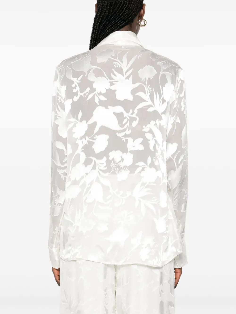 Ermanno Scervino Blouse met bloemen-jacquard Wit