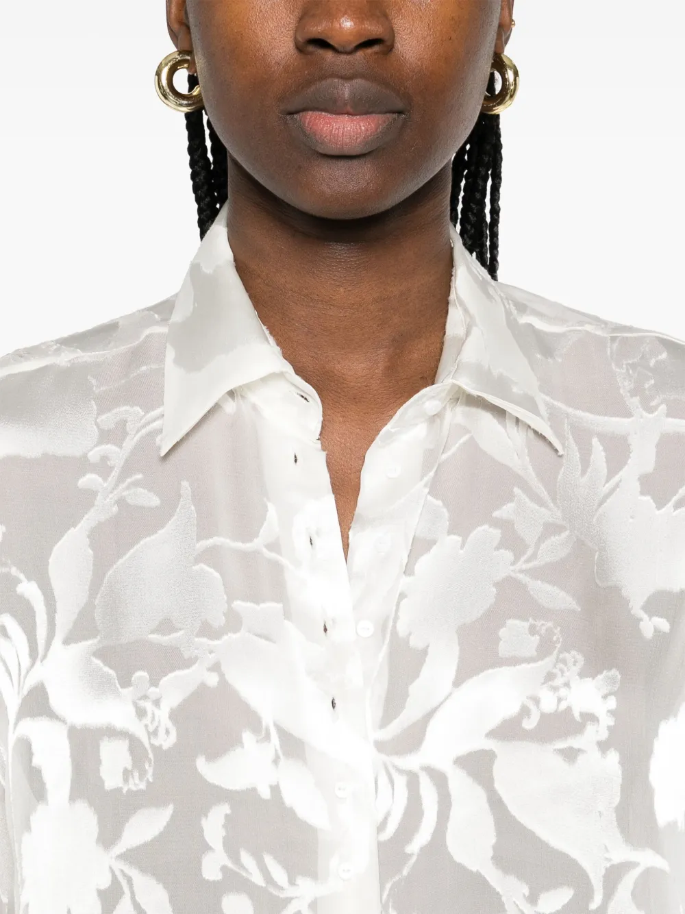 Ermanno Scervino Blouse met bloemen-jacquard Wit