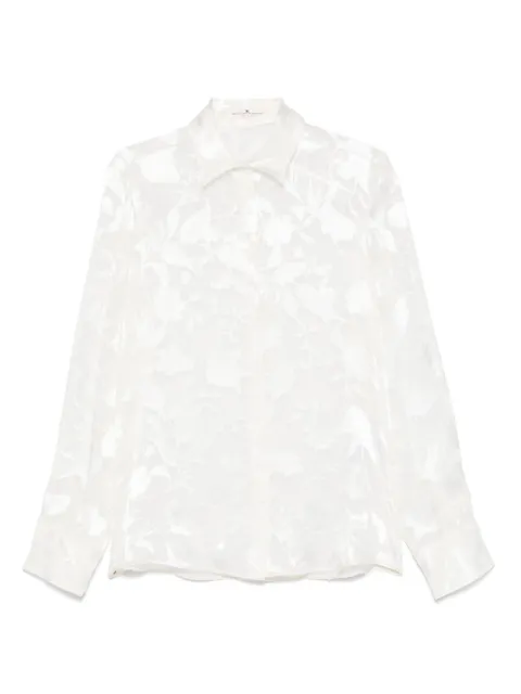 Ermanno Scervino camisa con motivo floral en jacquard