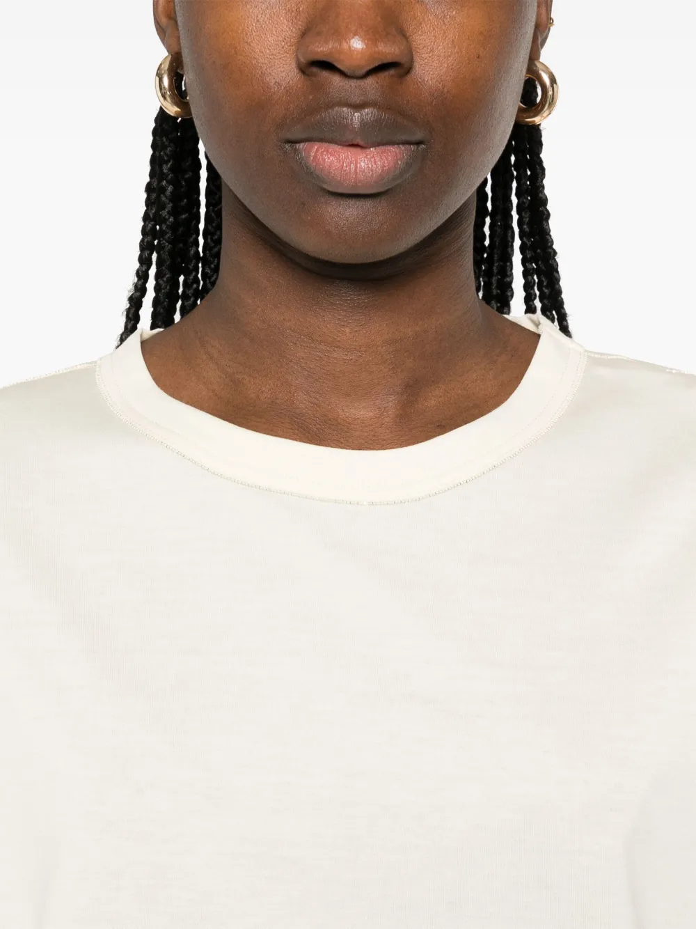 Fabiana Filippi Filo T-shirt met diamantdetail Beige