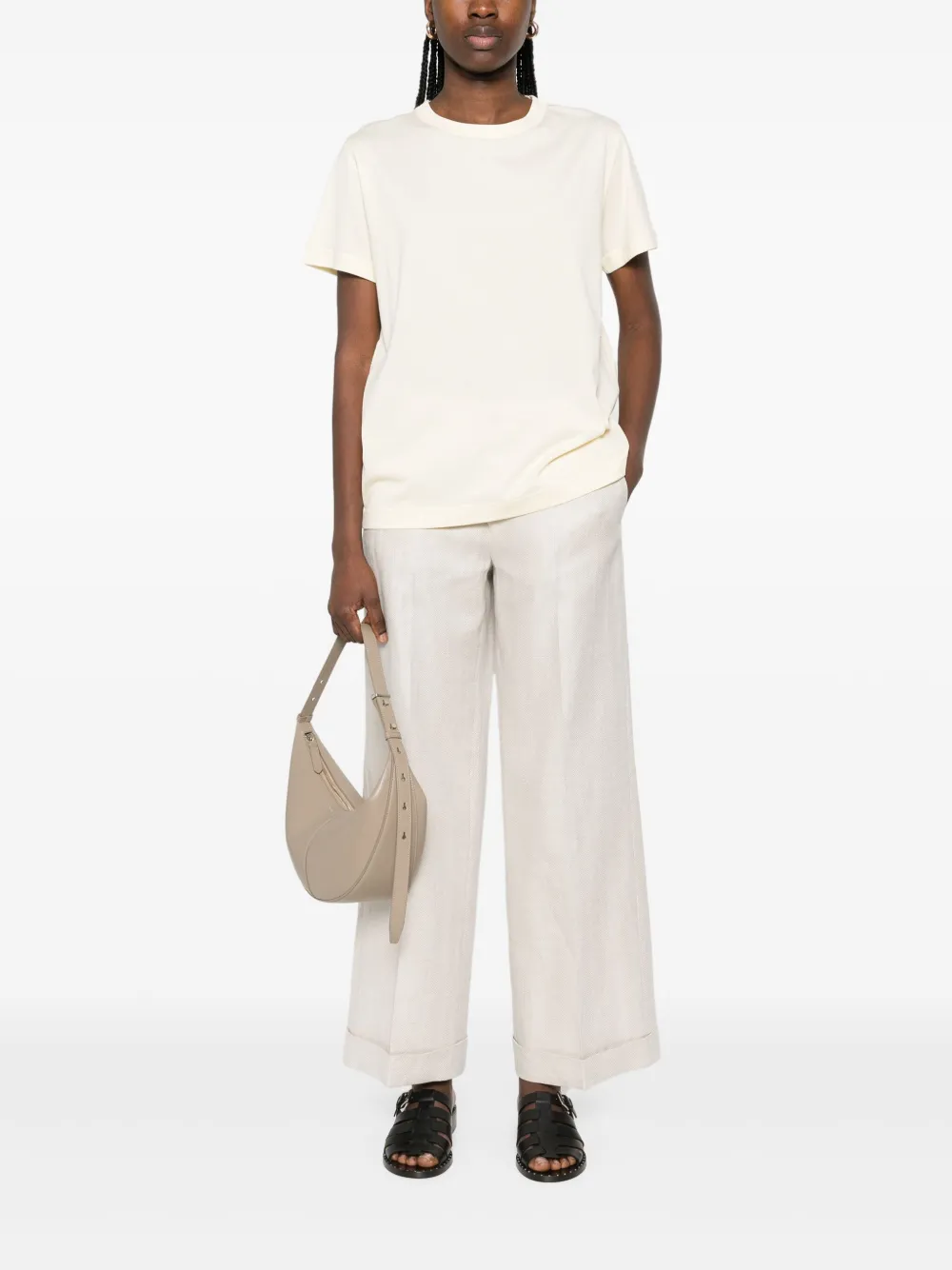 Fabiana Filippi Filo T-shirt met diamantdetail Beige