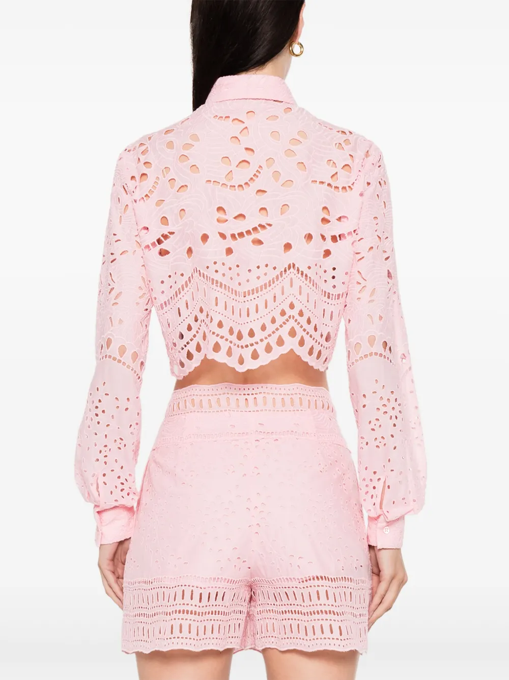 Ermanno Scervino Blouse met broderie anglaise Roze