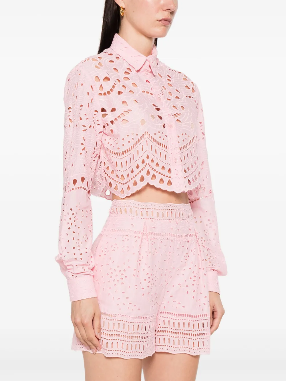 Ermanno Scervino Blouse met broderie anglaise Roze
