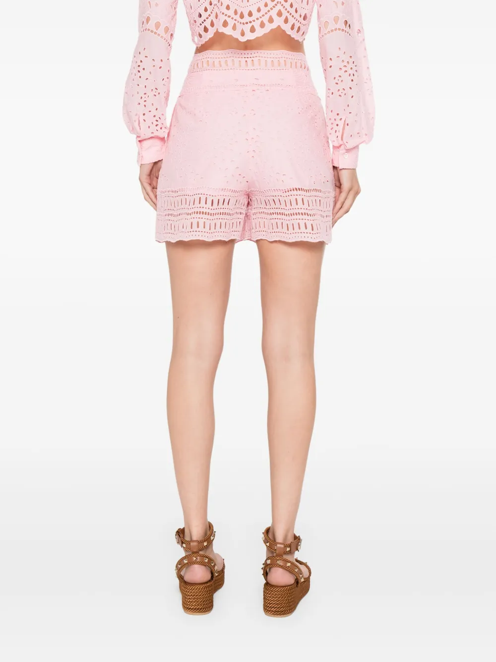 Ermanno Scervino Broderie anglaise shorts Roze