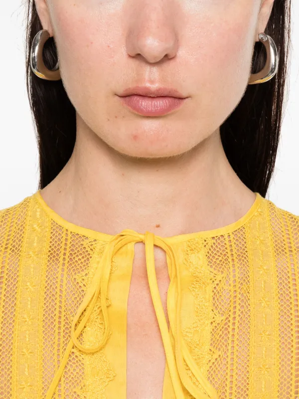 Ermanno Scervino Embroidered Maxi Dress | Yellow | FARFETCH GE