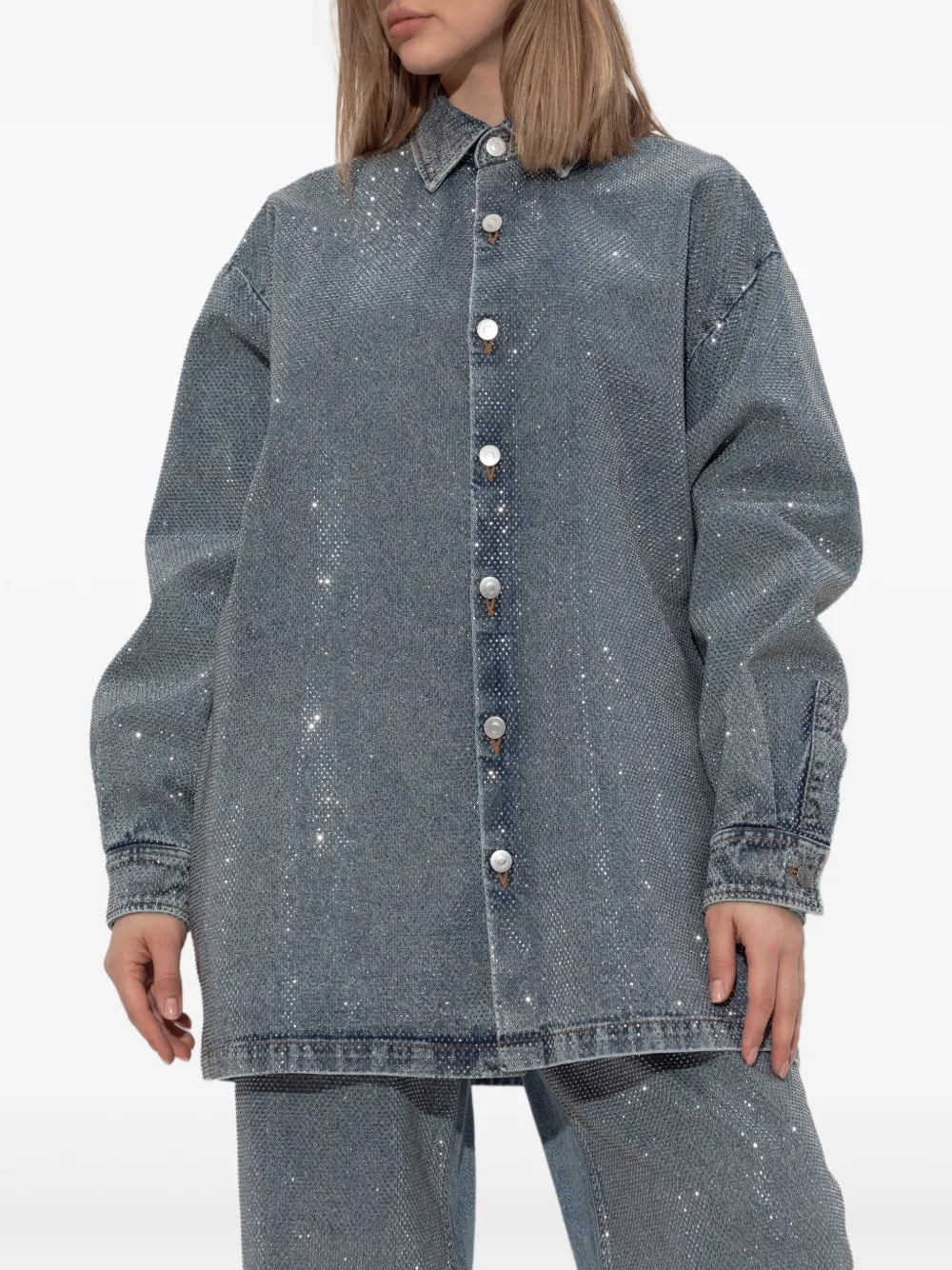 Stella McCartney Shirt verfraaid met stras Zilver