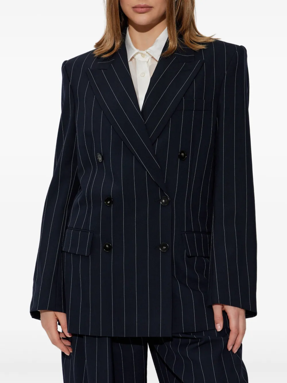 Stella McCartney Blazer met krijtstreep Blauw