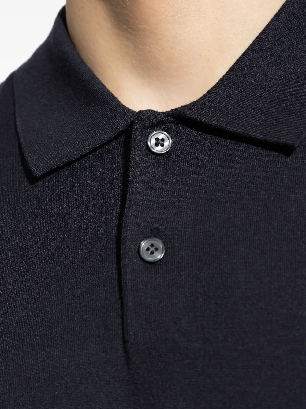 Theory fine-knit polo shirt Zwart