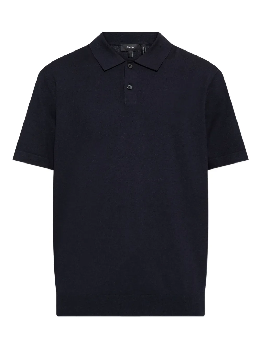 Theory fine-knit polo shirt Zwart