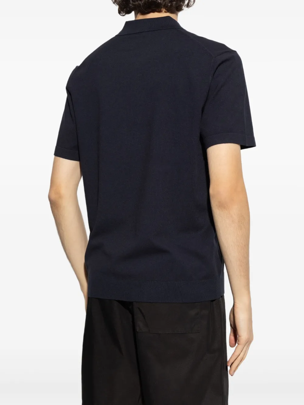 Theory fine-knit polo shirt Zwart