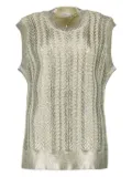 Rabanne textured-knit sleeveless top - Neutrals