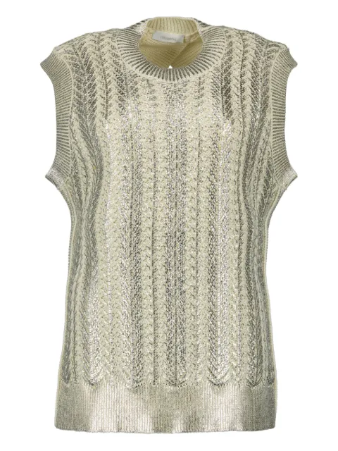 Rabanne textured-knit sleeveless top