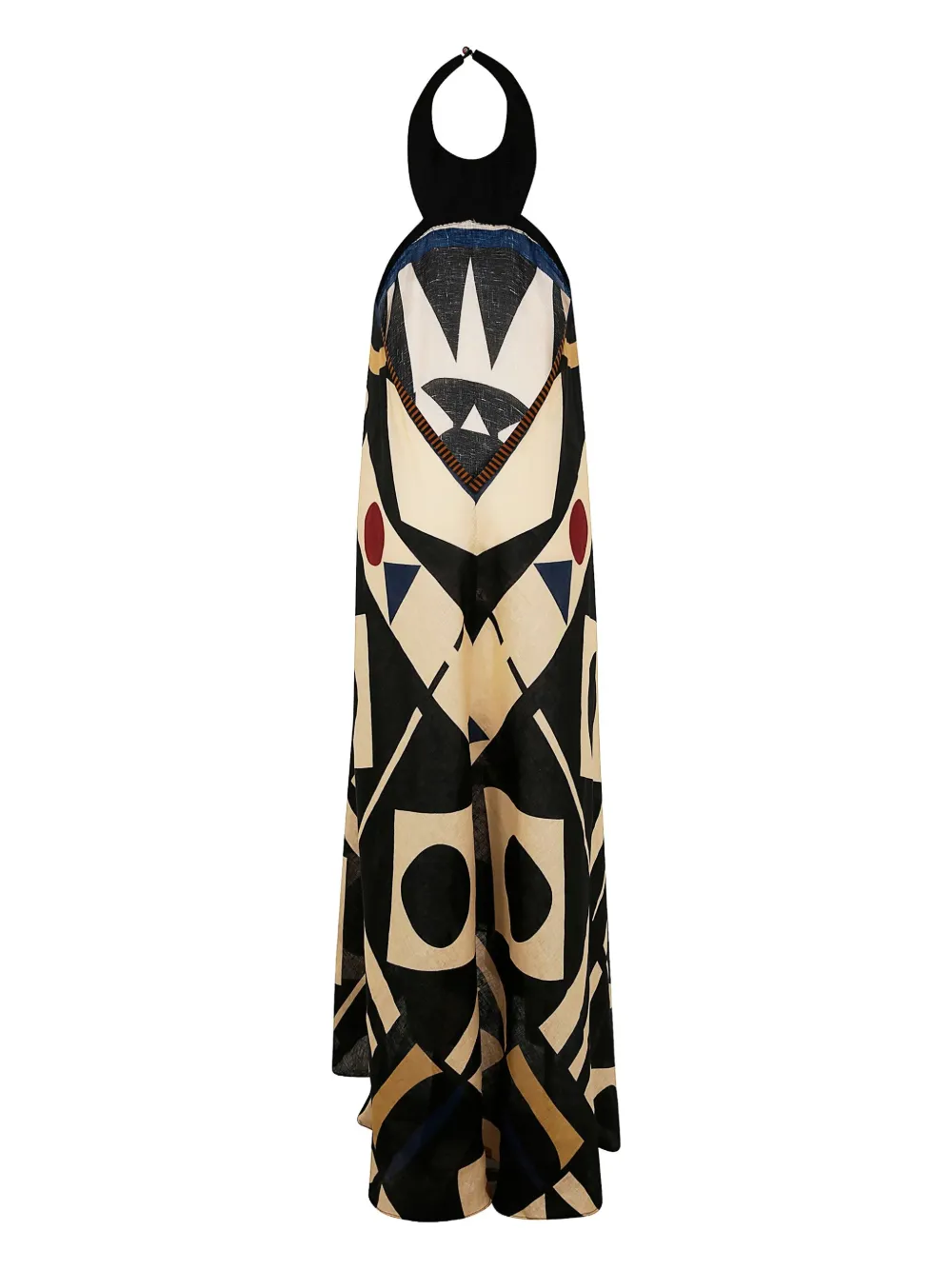 Volantis Zijden midi-jurk - Beige