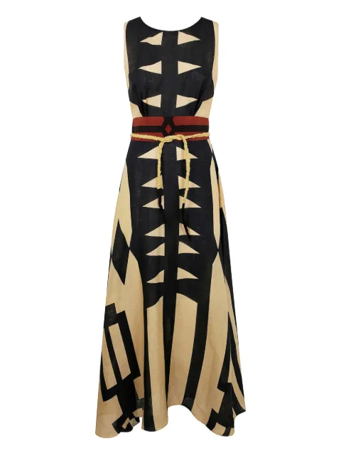 Volantis silk midi dress