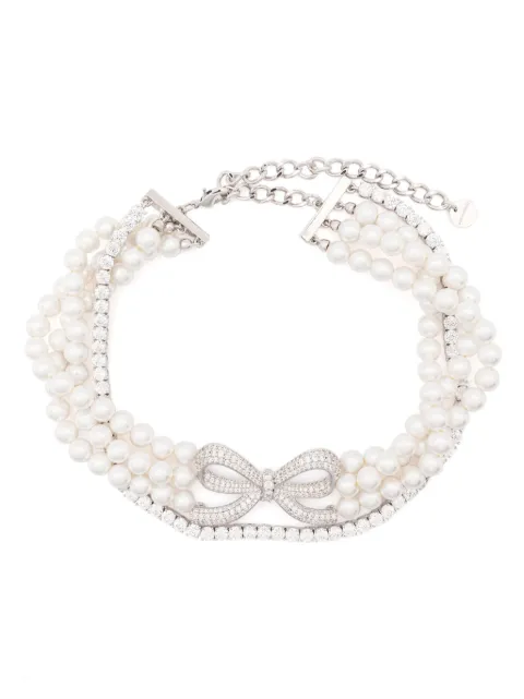 Self-Portrait Choker con perle