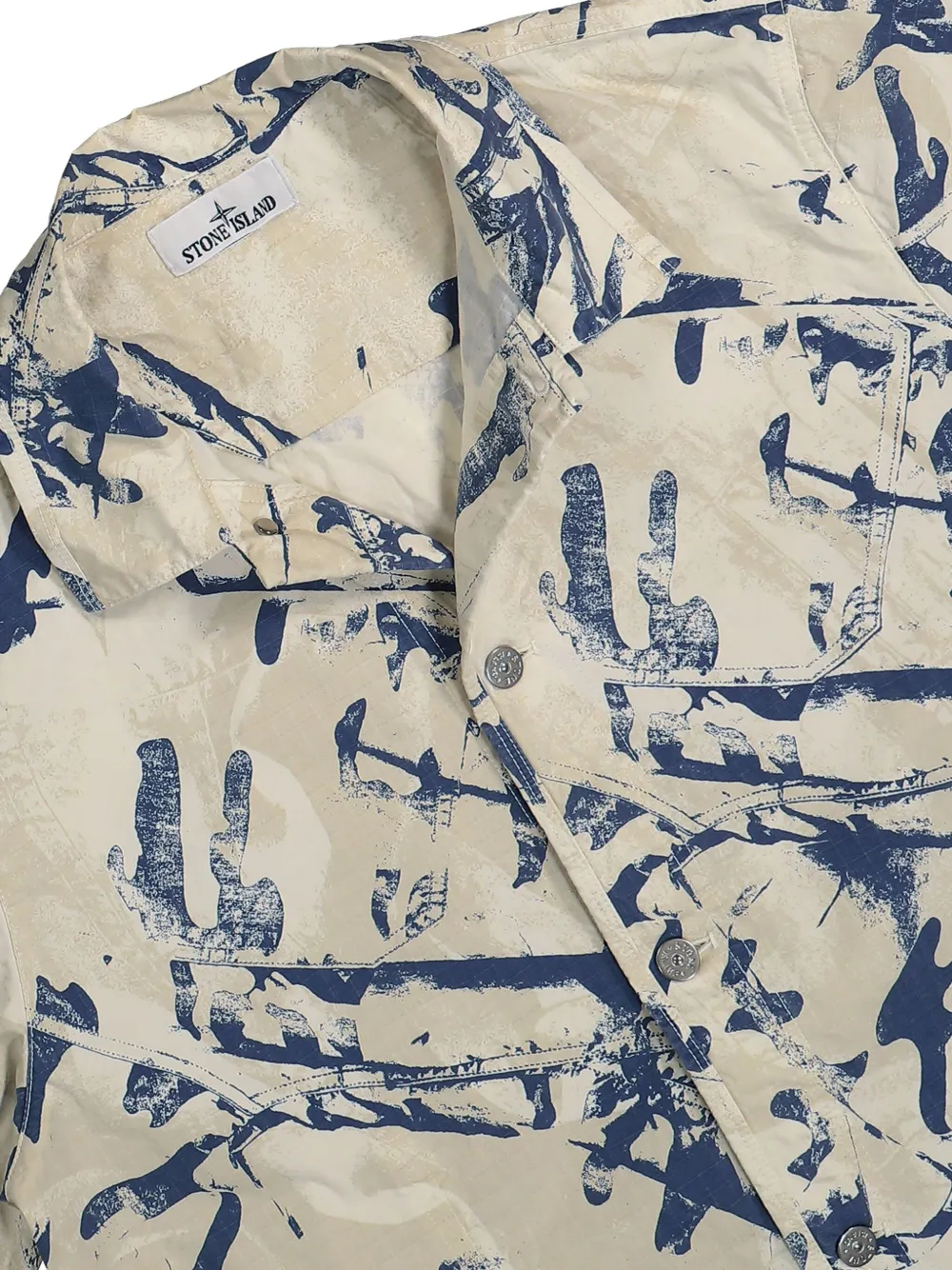 Shop Stone Island Cotton Shirt In Neutrals