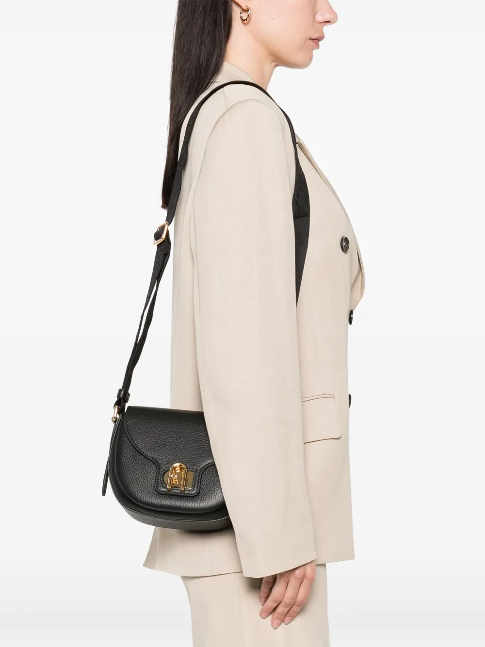 Furla Leren crossbodytas Zwart