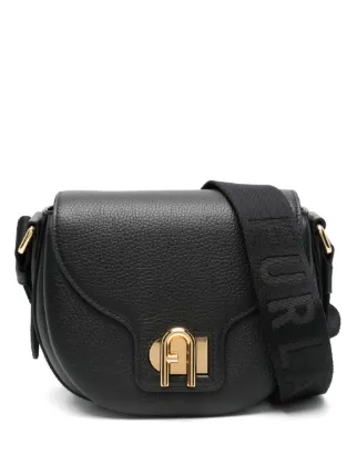 【クパチ】FURLA ブラックレザー ショルダーバッグ Furla Leather Cross Body Bag | Black | FARFETCH