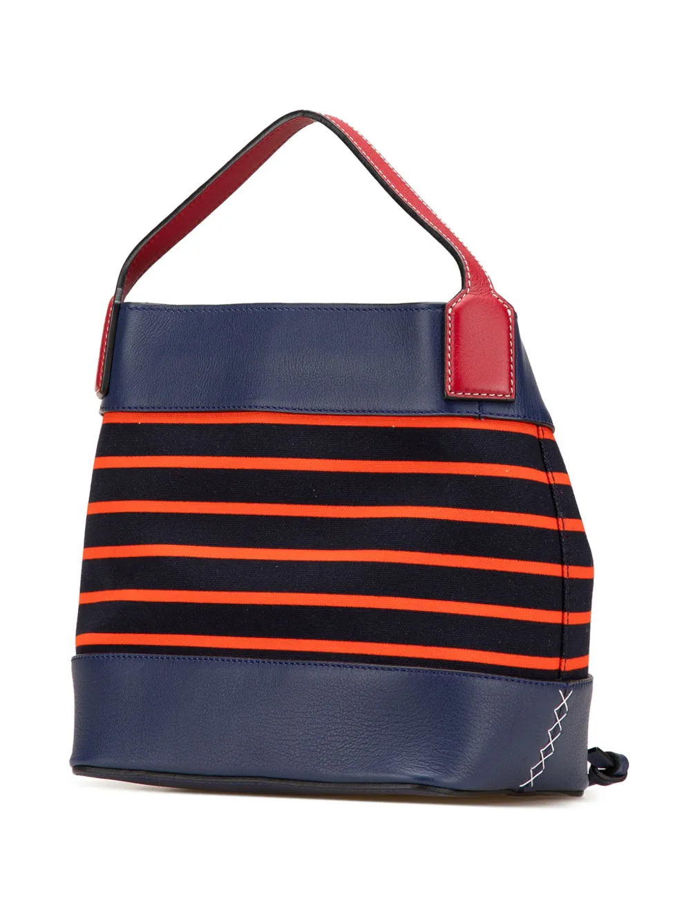 Loewe Pre-Owned 2017 Leather and Stripe Canvas Midnight bucket bag | Pre-Owned | Image 2