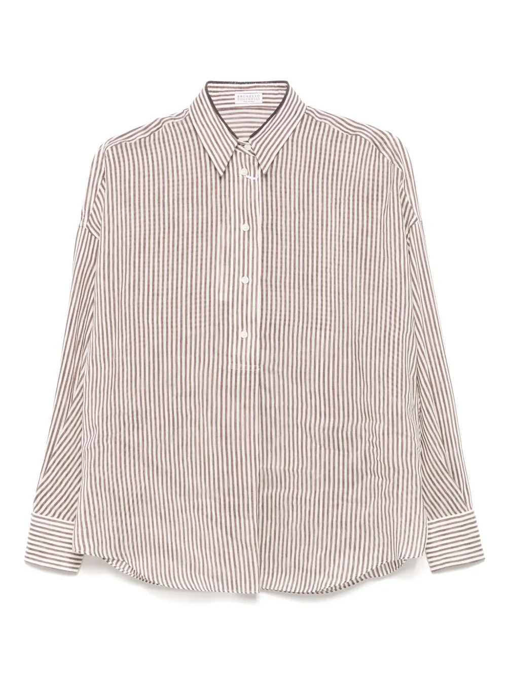 Brunello Cucinelli camisa con rayas estampadas | gris | Image 1