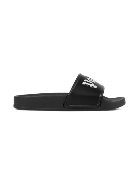 Palm Angels Kids logo-embossed slides 