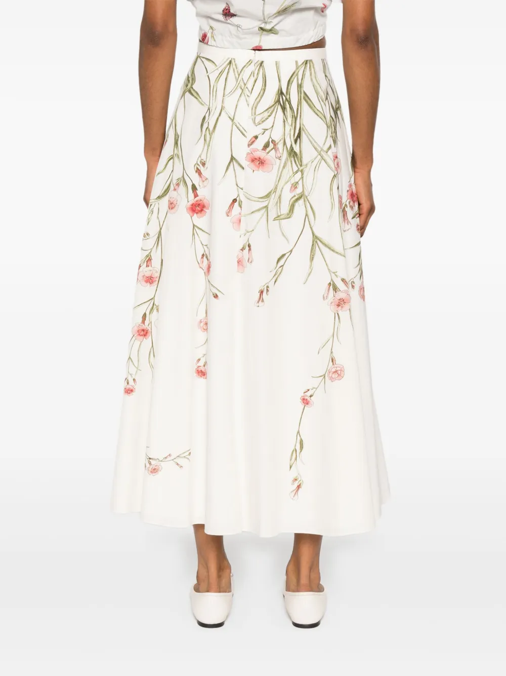Giambattista Valli Maxi-rok met bloemenprint Wit