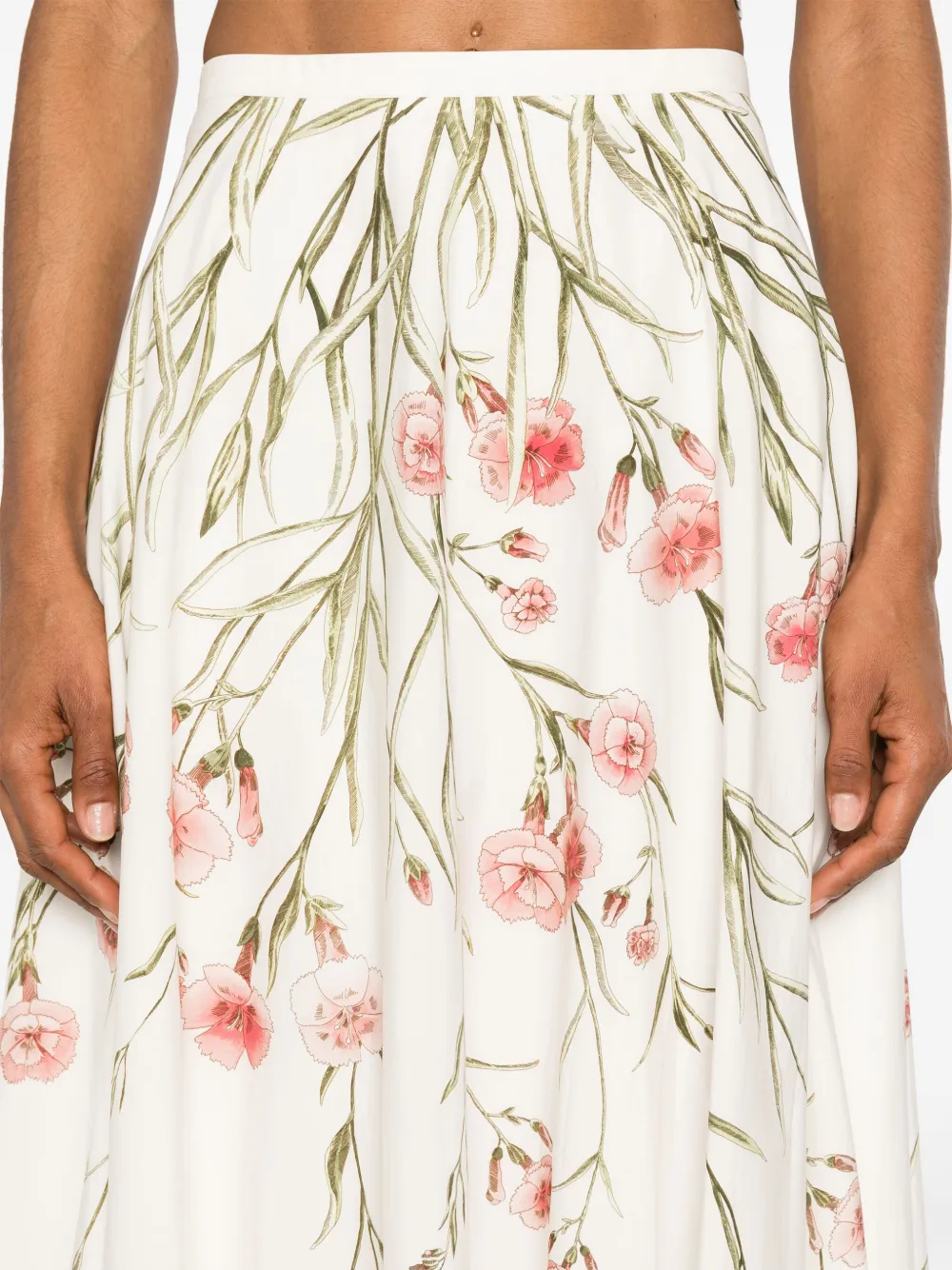Giambattista Valli Maxi-rok met bloemenprint Wit