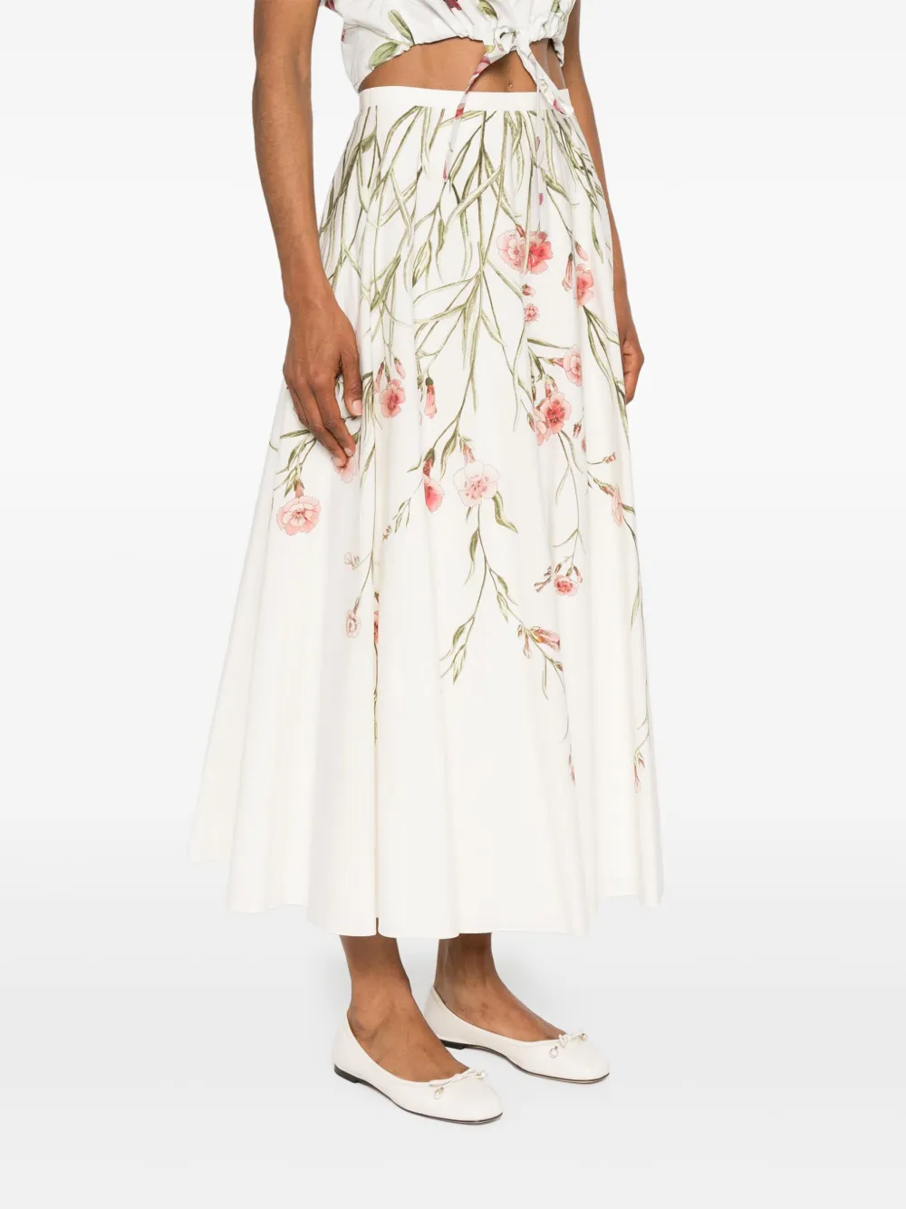 Giambattista Valli Maxi-rok met bloemenprint Wit