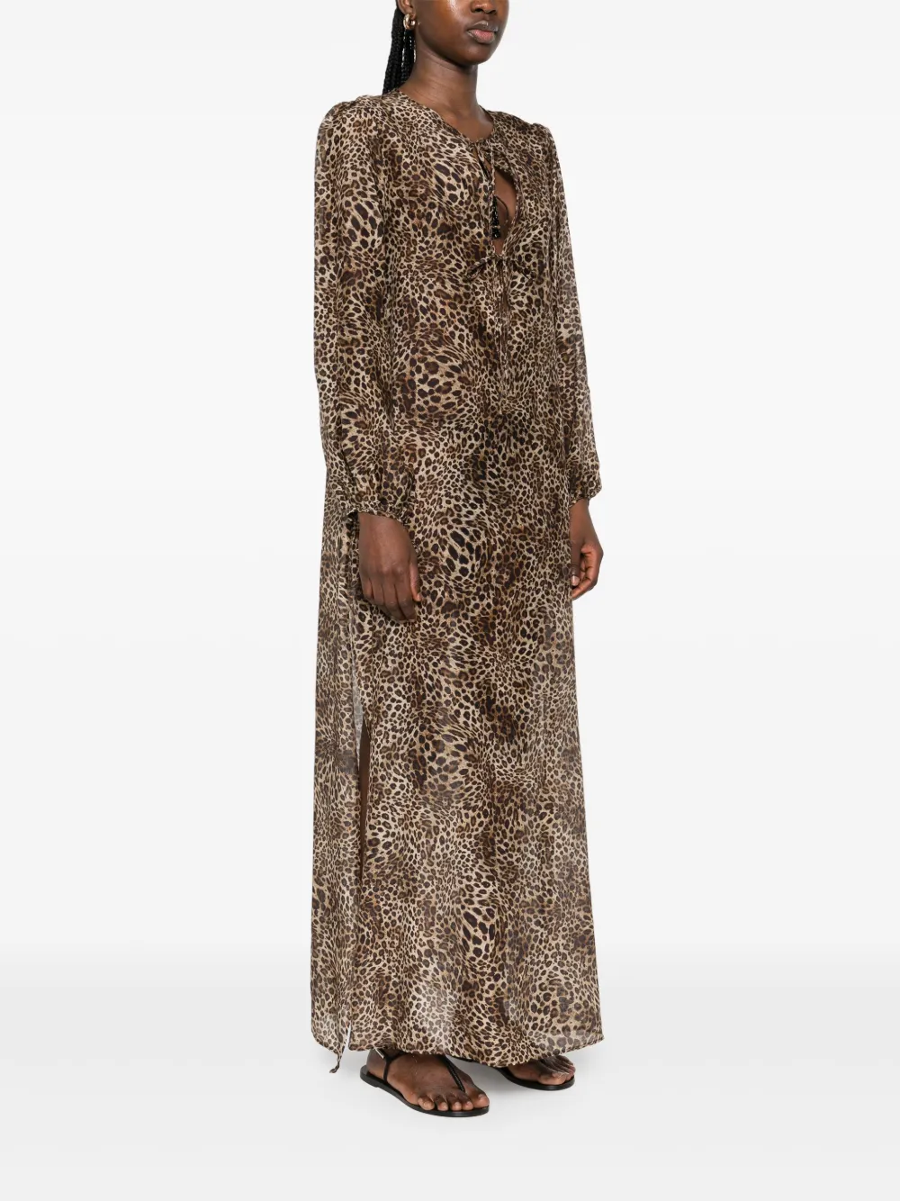 Anjuna Maxi-jurk met print Bruin