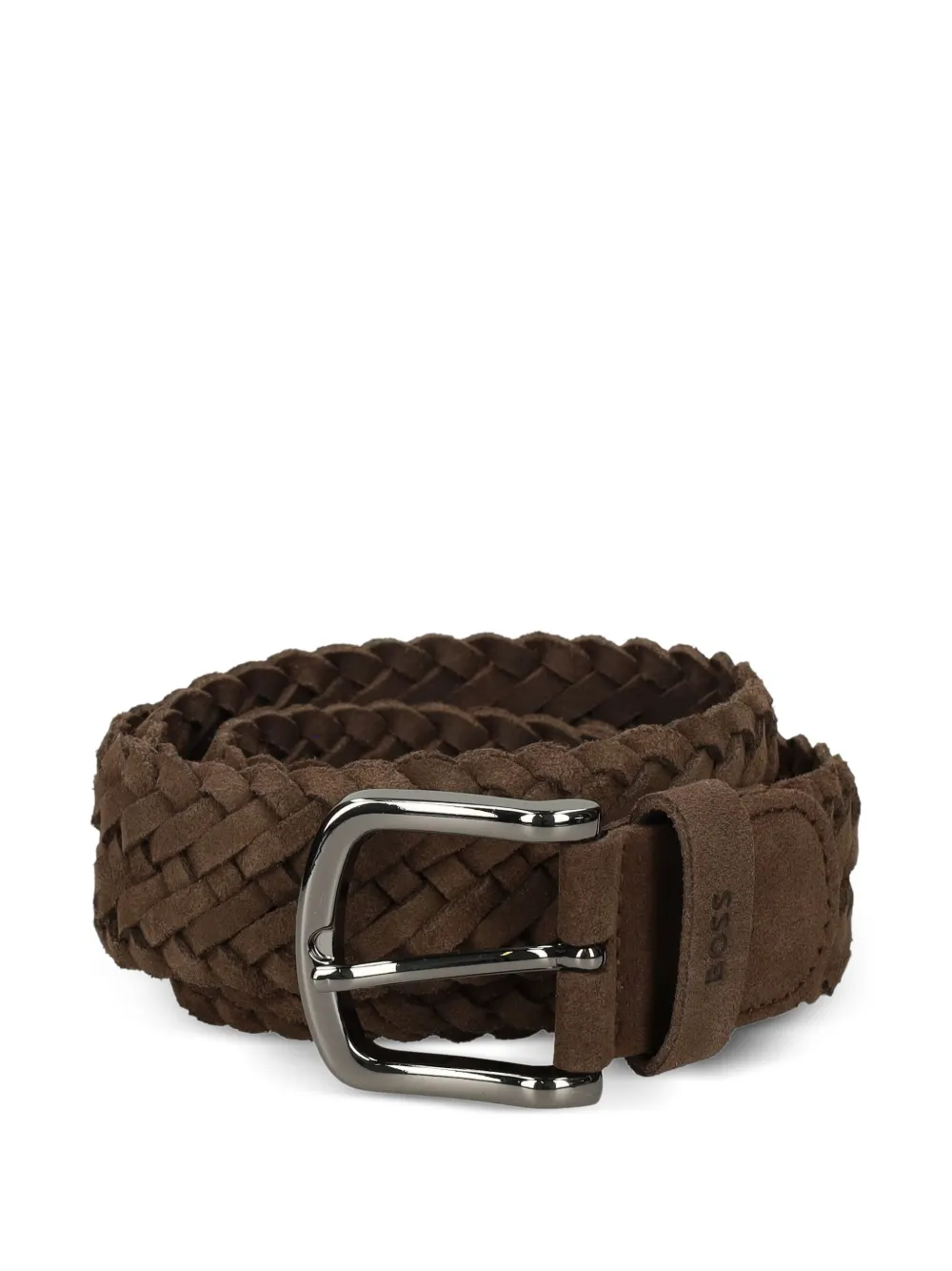 BOSS Suède riem Bruin