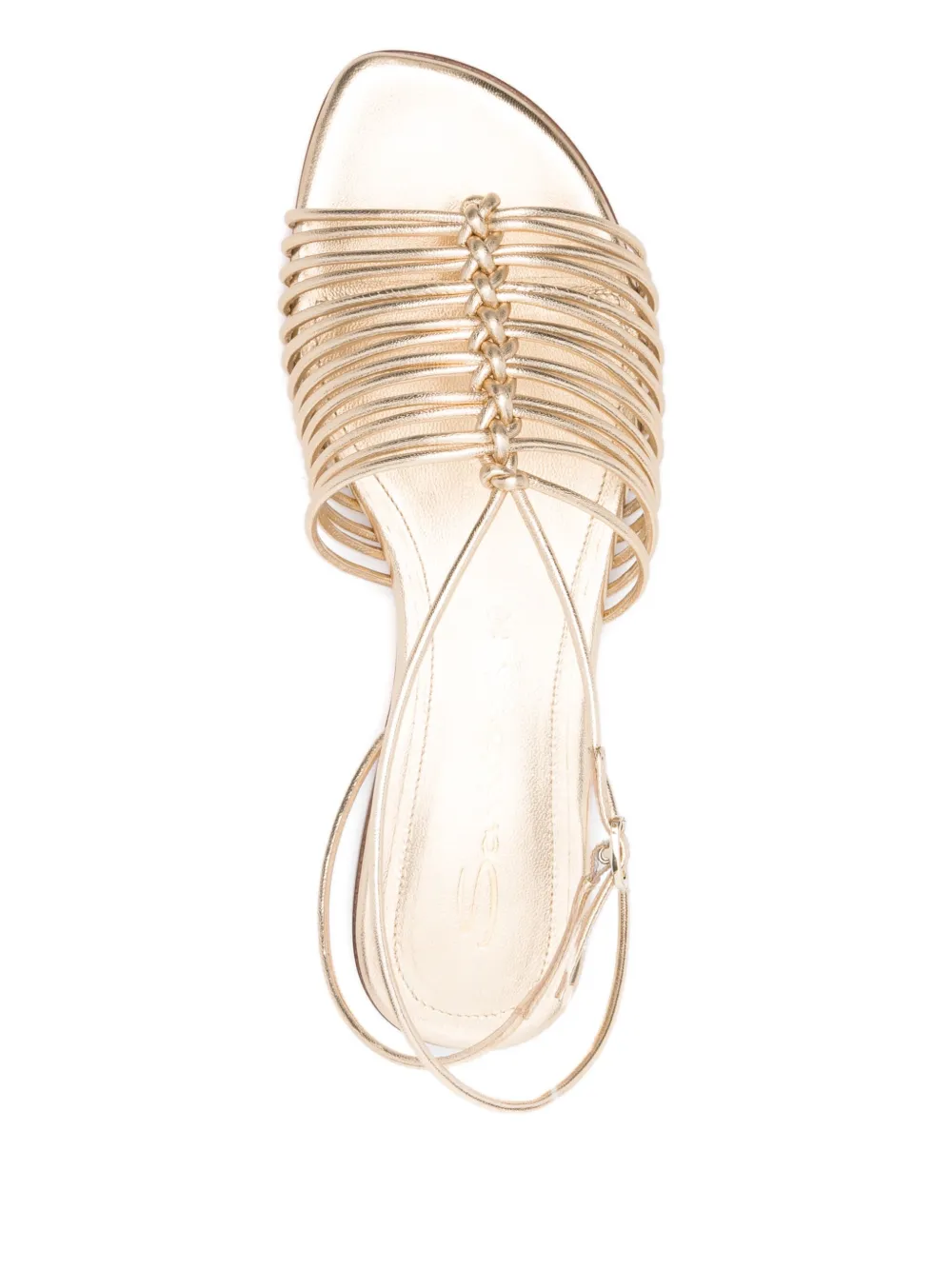 Santoni metallic flat sandals Gold