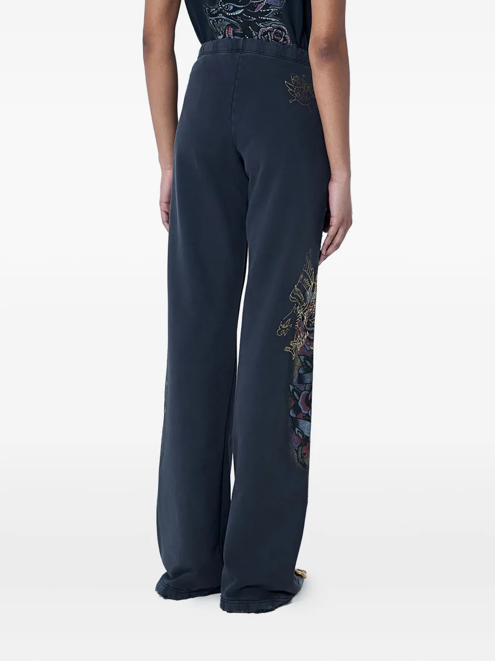 Balenciaga Tacky logo-motif flared track pants Blauw