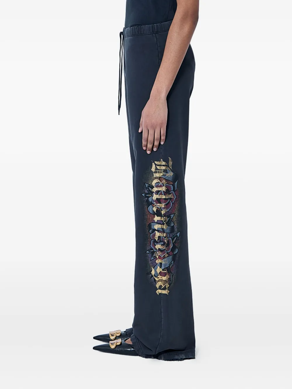 Balenciaga Tacky logo-motif flared track pants Blauw