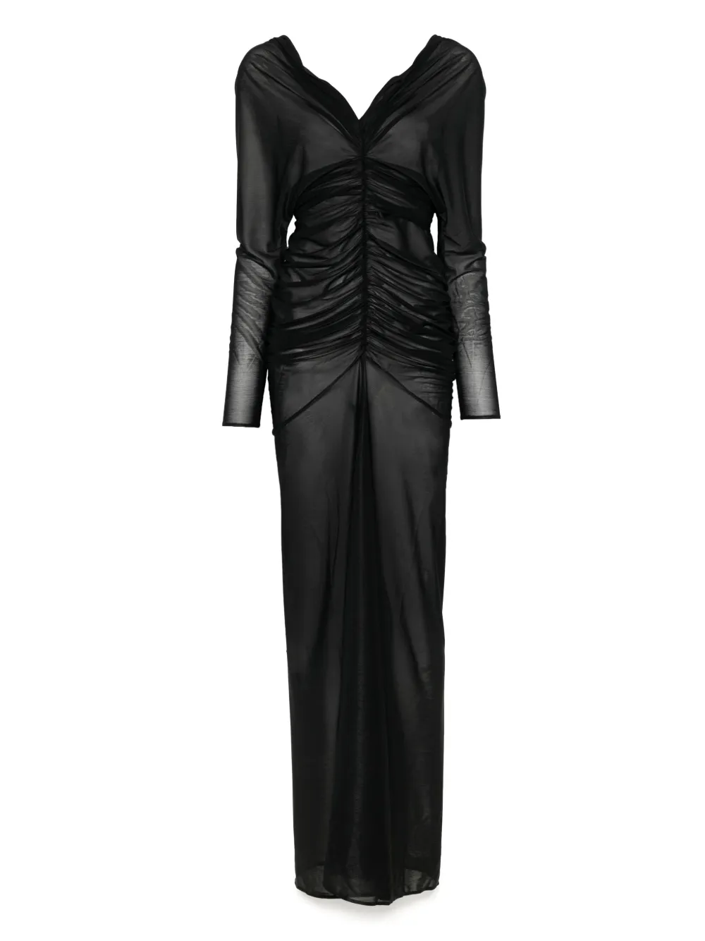 ruched midi dress