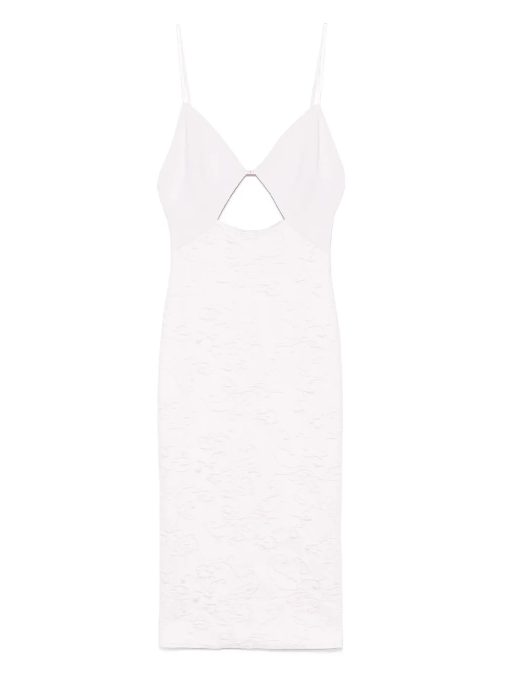 Elisabetta Franchi Midi-jurk met bloemen jacquard Roze