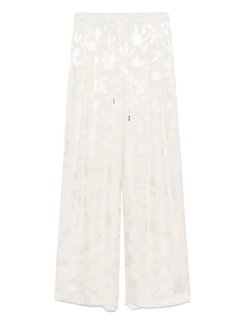 Ermanno Scervino Broek met bloemen-jacquard Beige