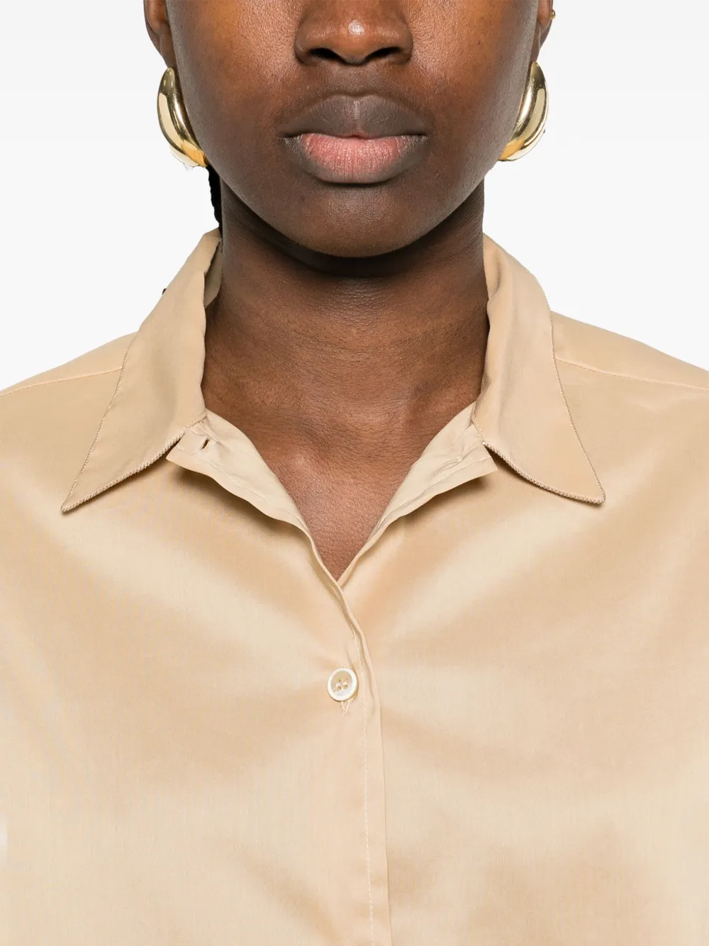 Fabiana Filippi Blouse met trekkoord Bruin