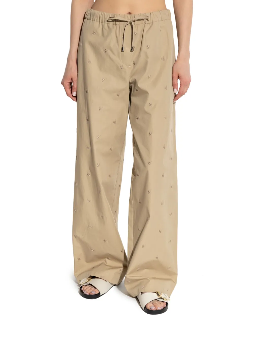 The Attico Estate Meravigliosa straight broek Beige