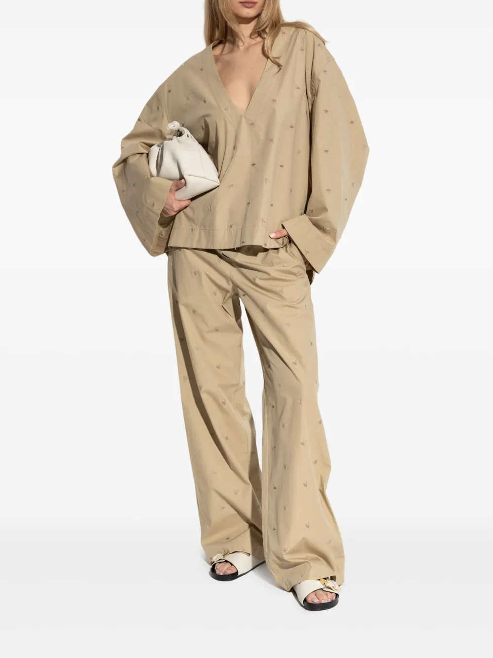 The Attico Estate Meravigliosa straight-leg trousers - Beige