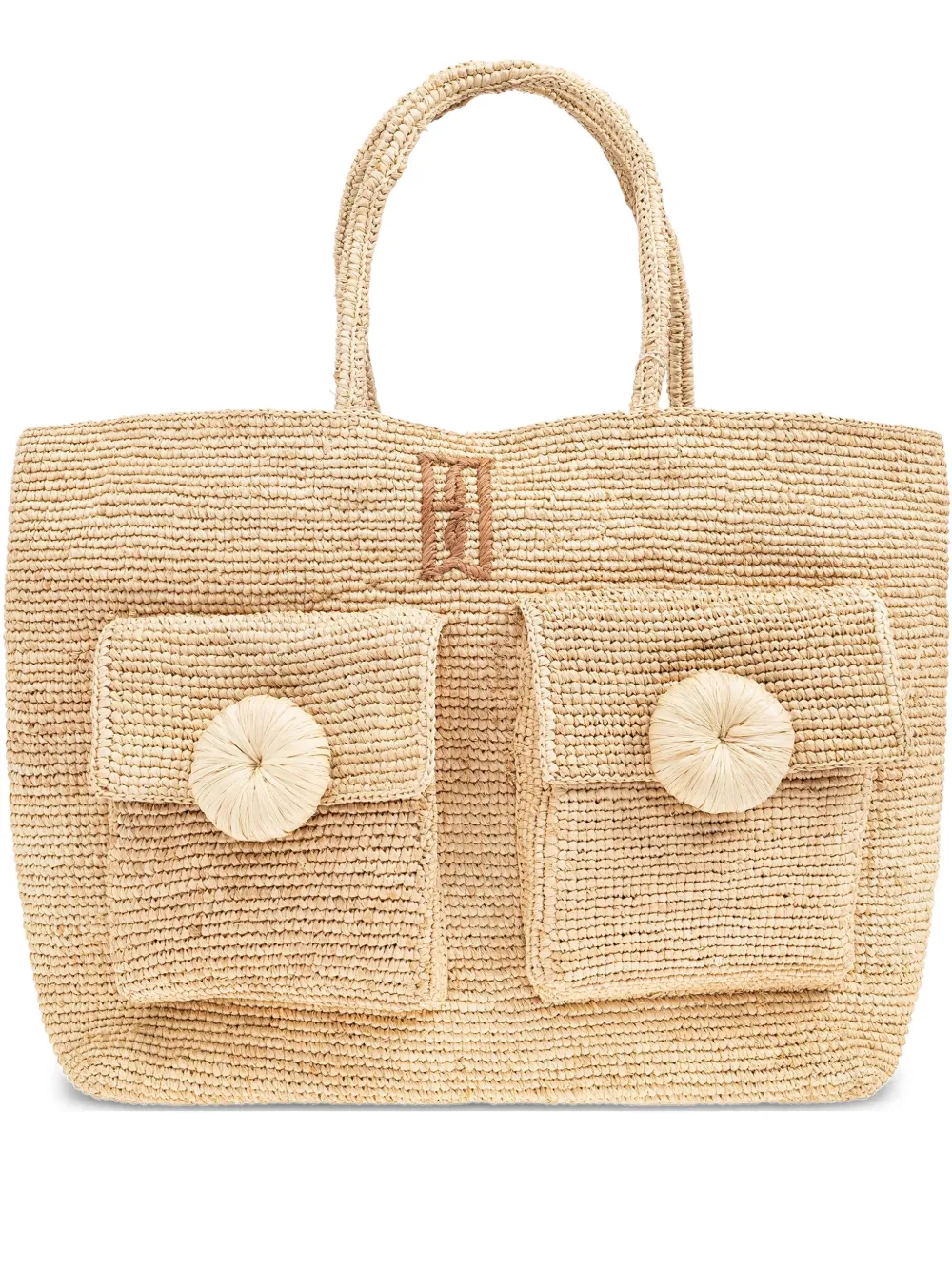 By Malene Birger Raffia Tote Bag In Neutrals