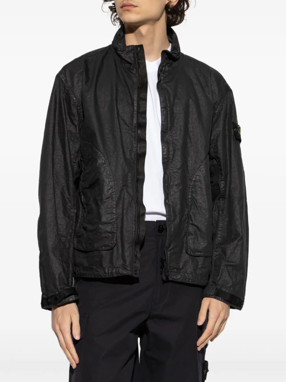 Stone Island Jack met Compass-logopatch Zwart