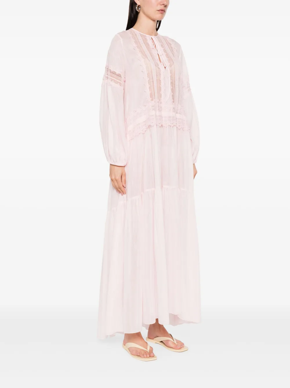 Ermanno Scervino Maxi-jurk met borduurwerk Roze