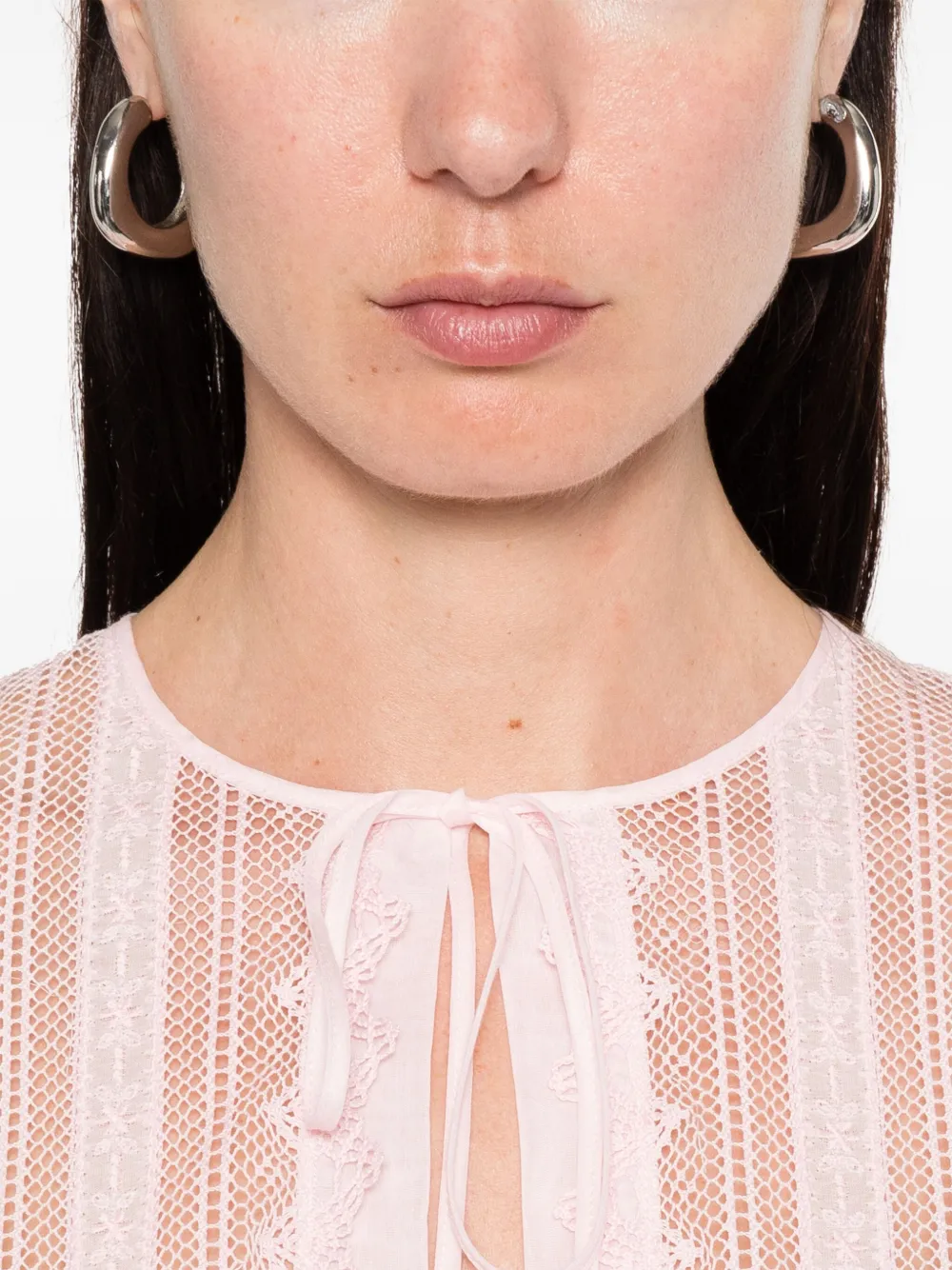 Ermanno Scervino Maxi-jurk met borduurwerk Roze