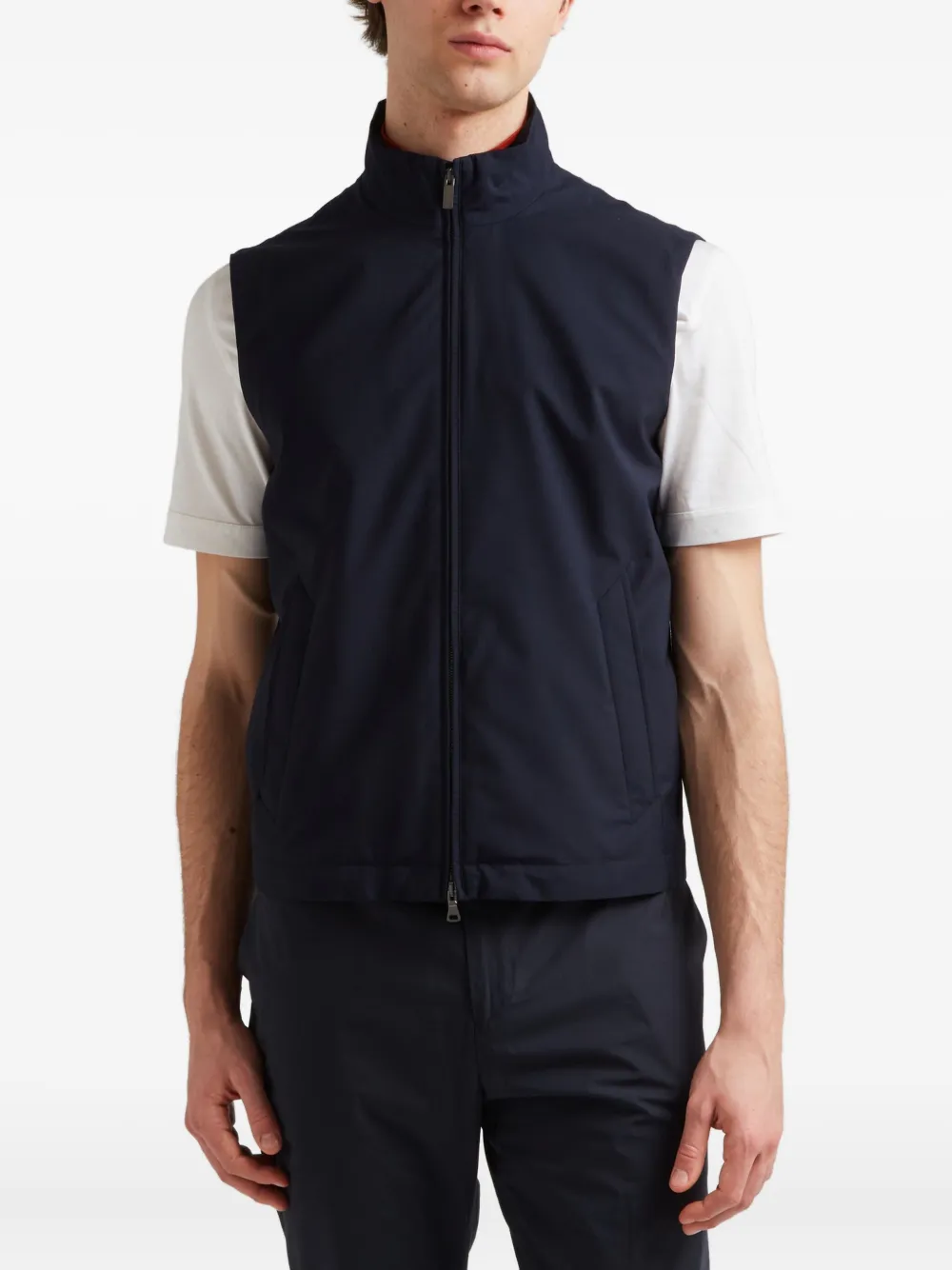 Paul & Shark High-collar Gilet In Blue