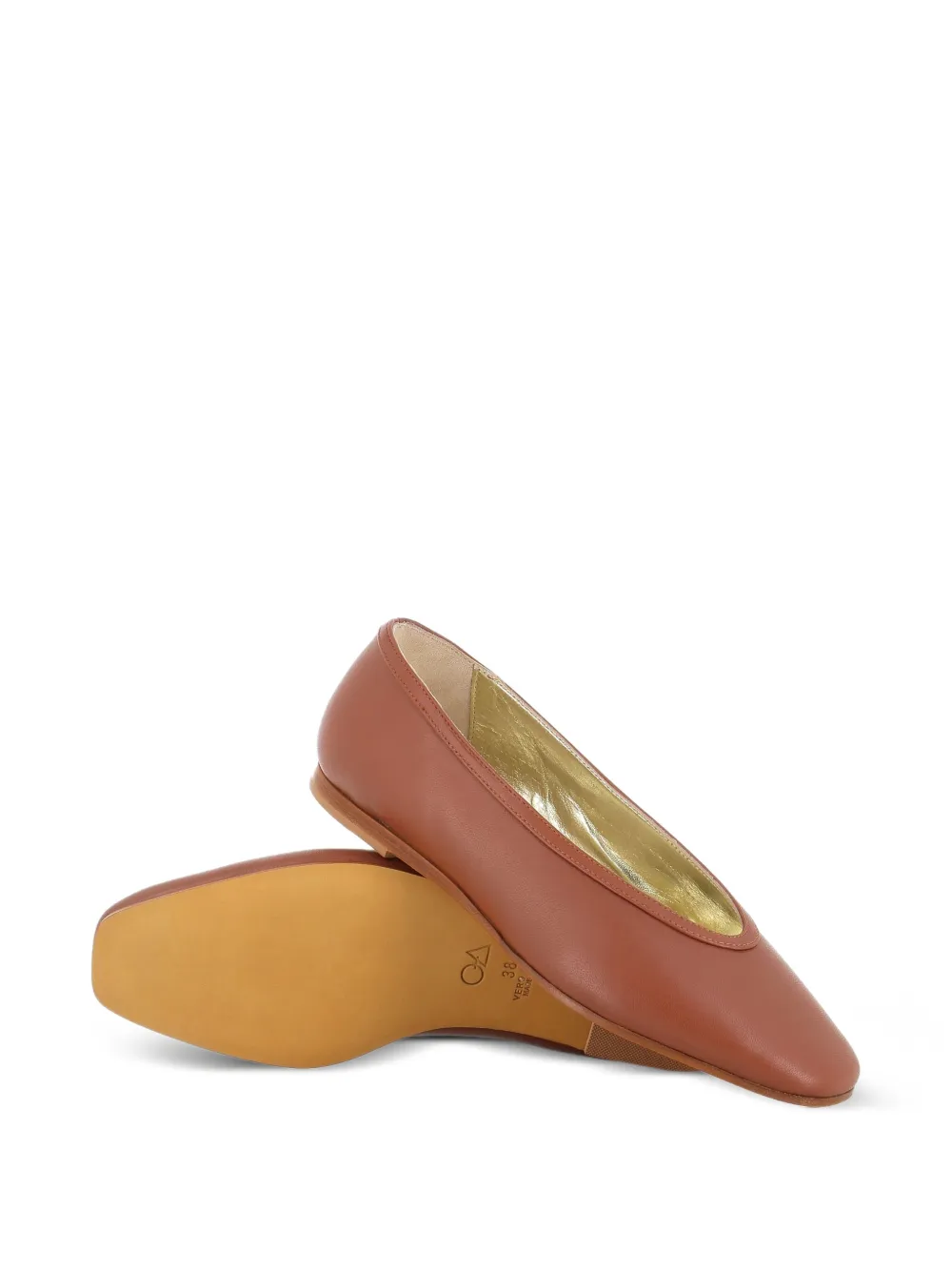 Tassinari leather ballerina shoes Brown