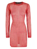 Federica Tosi semi-sheer open-knit minidress - Red