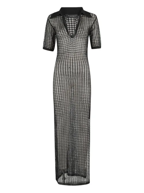Robe en maille ajourée à coupe longue - Federica Tosi - Modalova