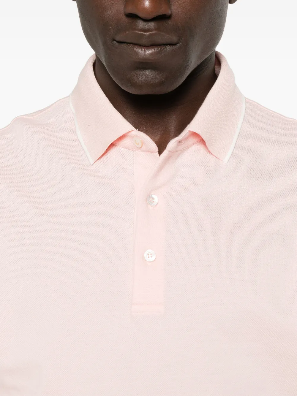 Canali Piqué poloshirt Roze