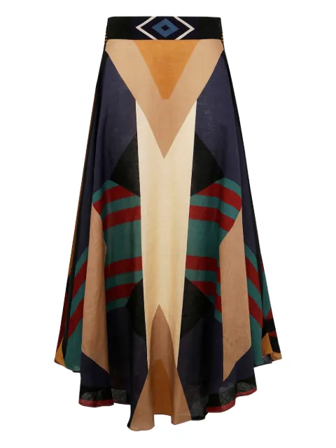 Volantis silk midi skirt 