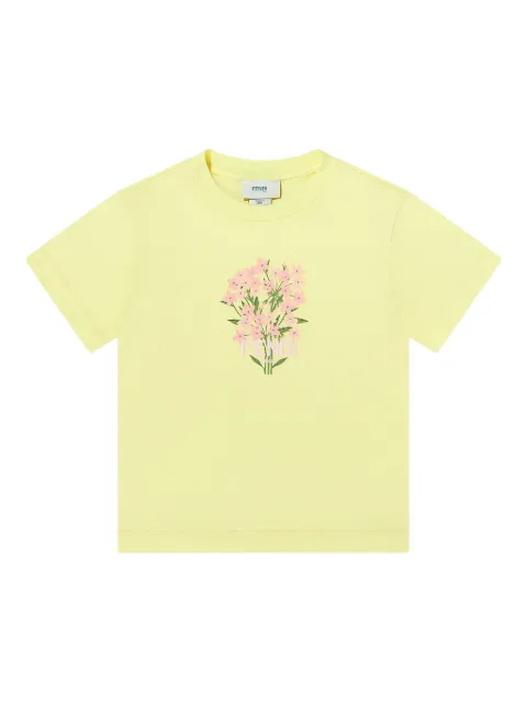 Fendi Kids logo-embroidered cotton t-shirt